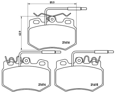 Jeu de 4 plaquettes de frein BREMBO P 61 041