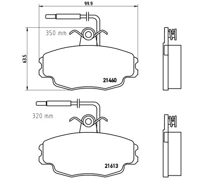 Jeu de 4 plaquettes de frein BREMBO P 61 043