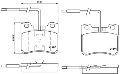 Jeu de 4 plaquettes de frein BREMBO P 61 047