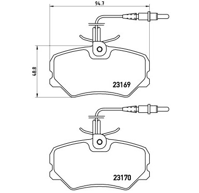 Jeu de 4 plaquettes de frein BREMBO P 61 050