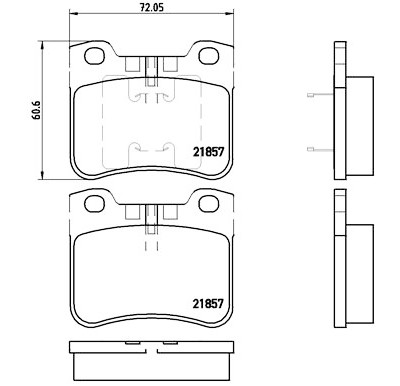 Jeu de 4 plaquettes de frein BREMBO P 61 059