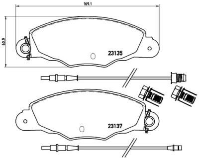 Jeu de 4 plaquettes de frein BREMBO P 61 061