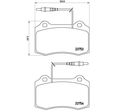 Jeu de 4 plaquettes de frein BREMBO P 61 064