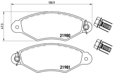 Jeu de 4 plaquettes de frein BREMBO P 61 098