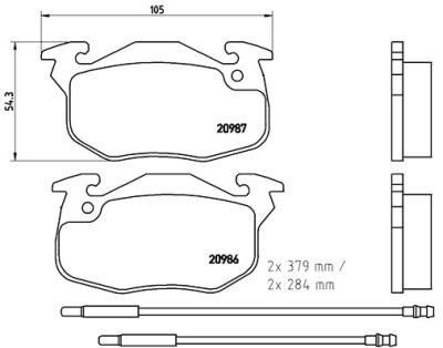 Jeu de 4 plaquettes de frein BREMBO P 61 099