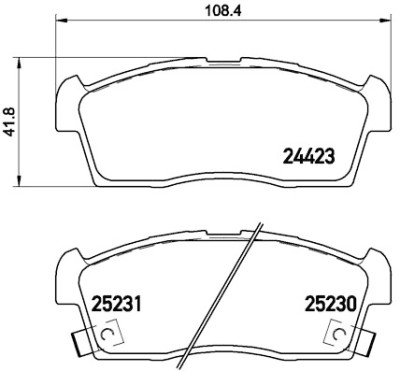 Jeu de 4 plaquettes de frein BREMBO P 61 108