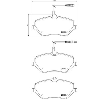 Jeu de 4 plaquettes de frein BREMBO P 61 119