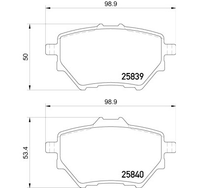 Jeu de 4 plaquettes de frein BREMBO P 61 122