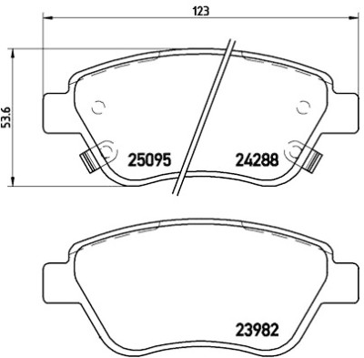 Jeu de 4 plaquettes de frein BREMBO P 66 001