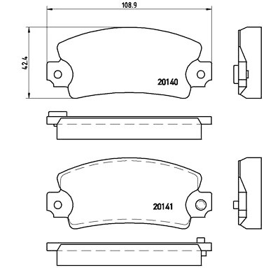 Jeu de 4 plaquettes de frein BREMBO P 68 004