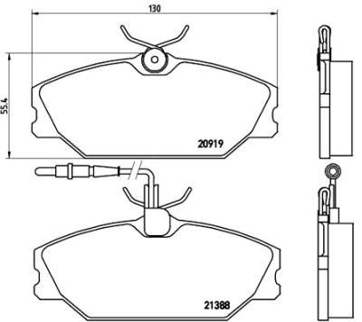 Jeu de 4 plaquettes de frein BREMBO P 68 014