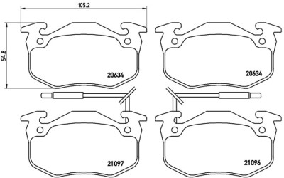 Jeu de 4 plaquettes de frein BREMBO P 68 015