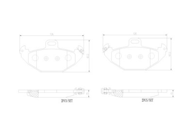 Jeu de 4 plaquettes de frein BREMBO P 68 021