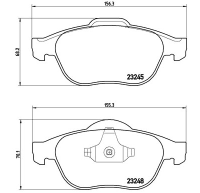 Jeu de 4 plaquettes de frein BREMBO P 68 032