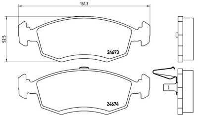 Jeu de 4 plaquettes de frein BREMBO P 68 039