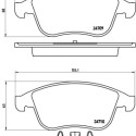 Jeu de 4 plaquettes de frein BREMBO P 68 046