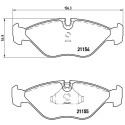 Jeu de 4 plaquettes de frein BREMBO P 71 005