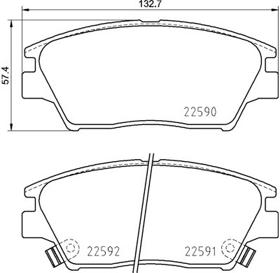 Jeu de 4 plaquettes de frein BREMBO P 77 001