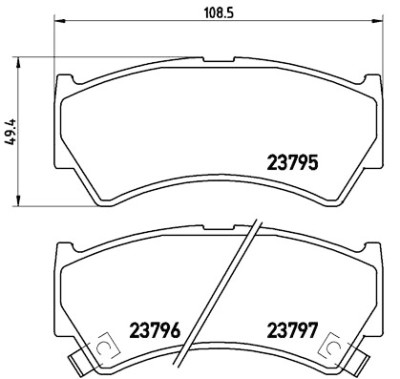 Jeu de 4 plaquettes de frein BREMBO P 79 013