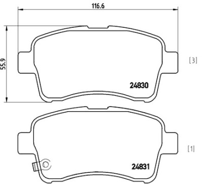Jeu de 4 plaquettes de frein BREMBO P 79 021