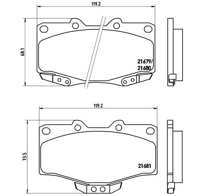 Jeu de 4 plaquettes de frein BREMBO P 83 009