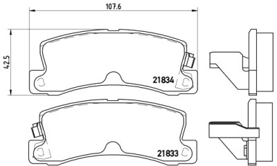 Jeu de 4 plaquettes de frein BREMBO P 83 015