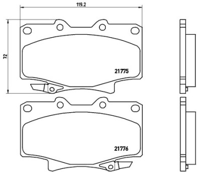 Jeu de 4 plaquettes de frein BREMBO P 83 025
