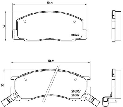 Jeu de 4 plaquettes de frein BREMBO P 83 029