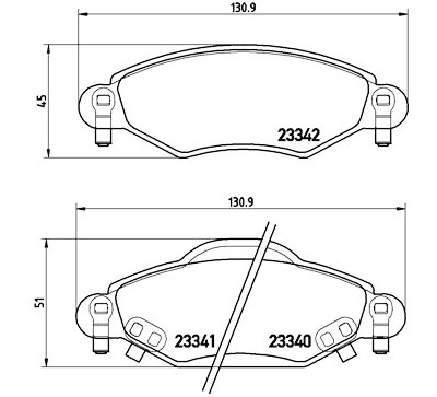Jeu de 4 plaquettes de frein BREMBO P 83 053
