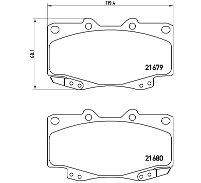 Jeu de 4 plaquettes de frein BREMBO P 83 069