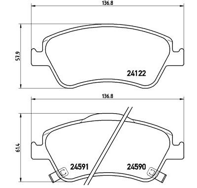 Jeu de 4 plaquettes de frein BREMBO P 83 079