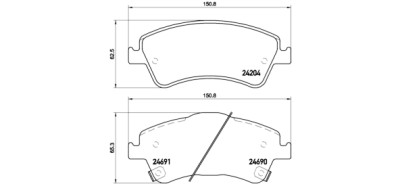 Jeu de 4 plaquettes de frein BREMBO P 83 081