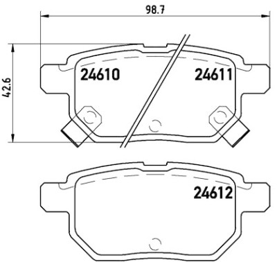 Jeu de 4 plaquettes de frein BREMBO P 83 083