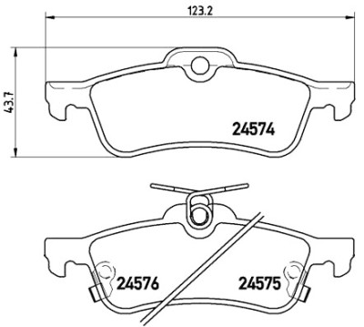 Jeu de 4 plaquettes de frein BREMBO P 83 087