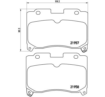 Jeu de 4 plaquettes de frein BREMBO P 83 090