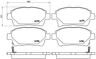 Jeu de 4 plaquettes de frein BREMBO P 83 097