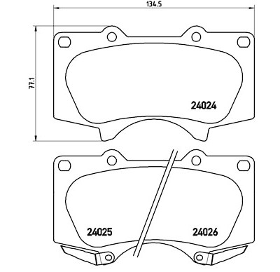Jeu de 4 plaquettes de frein BREMBO P 83 102