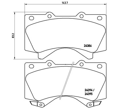 Jeu de 4 plaquettes de frein BREMBO P 83 107