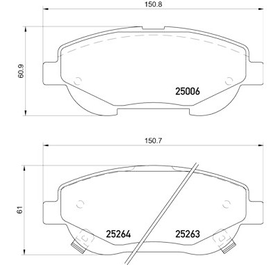Jeu de 4 plaquettes de frein BREMBO P 83 148