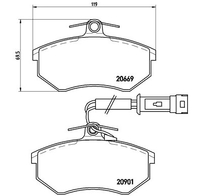 Jeu de 4 plaquettes de frein BREMBO P 85 016