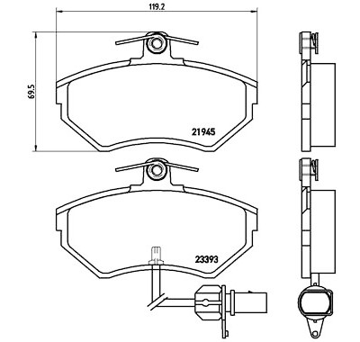 Jeu de 4 plaquettes de frein BREMBO P 85 044