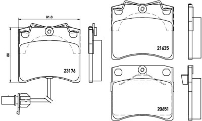 Jeu de 4 plaquettes de frein BREMBO P 85 048