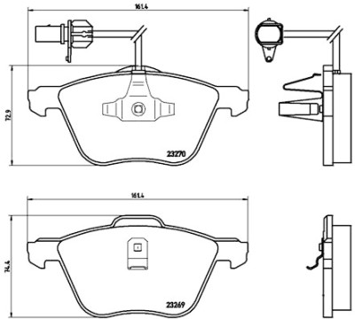 Jeu de 4 plaquettes de frein BREMBO P 85 061