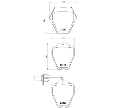 Jeu de 8 plaquettes de frein BREMBO P 85 067