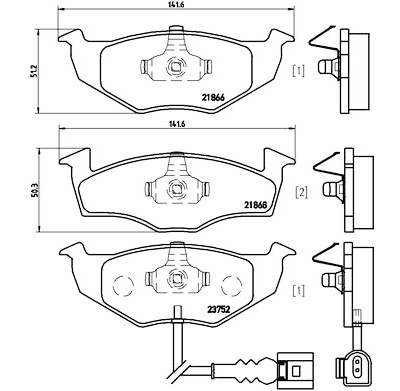 Jeu de 4 plaquettes de frein BREMBO P 85 071