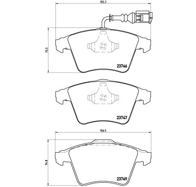 Jeu de 4 plaquettes de frein BREMBO P 85 082