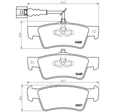Jeu de 4 plaquettes de frein BREMBO P 85 091