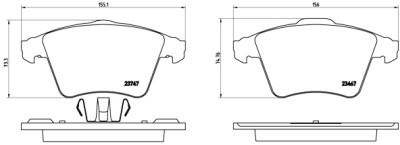 Jeu de 4 plaquettes de frein BREMBO P 85 106
