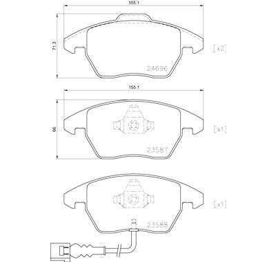 Jeu de 4 plaquettes de frein BREMBO P 85 146