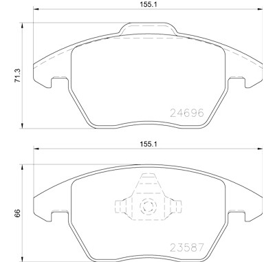 Jeu de 4 plaquettes de frein BREMBO P 85 148